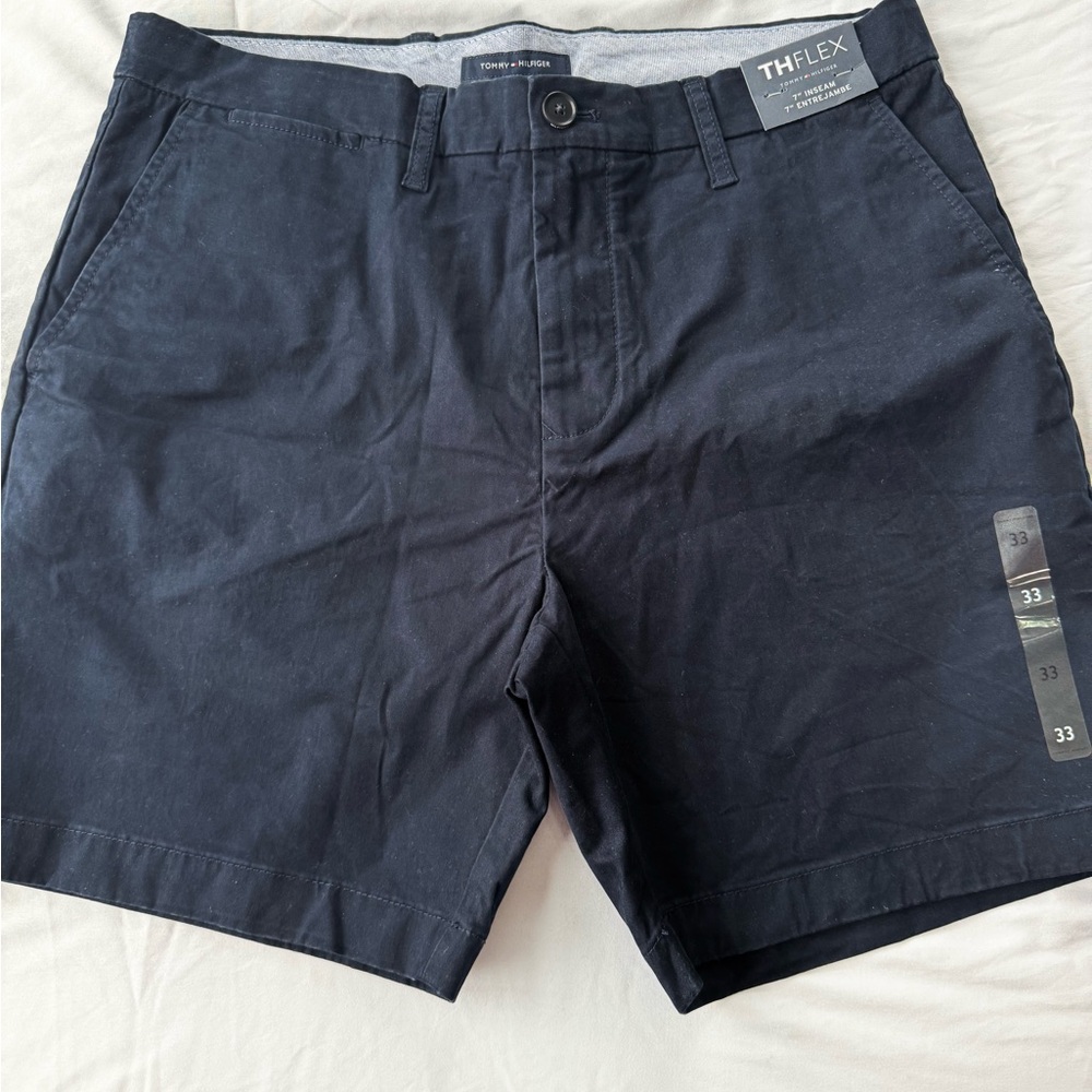Tommy Hilfiger Men's Navy Flat Front Shorts